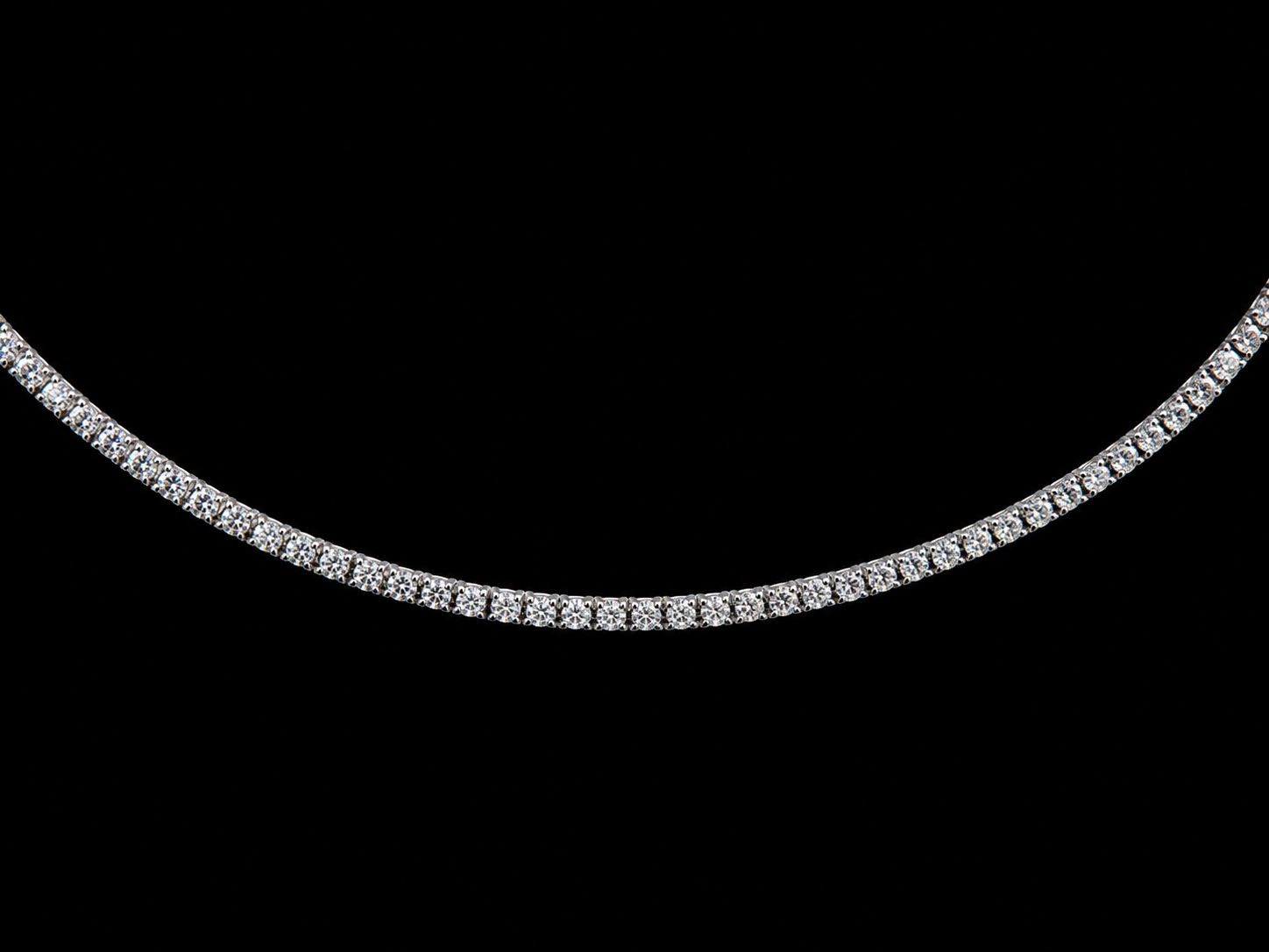 14K White Gold Lab-Grown Diamond Tennis Necklace Angelica Jewellers