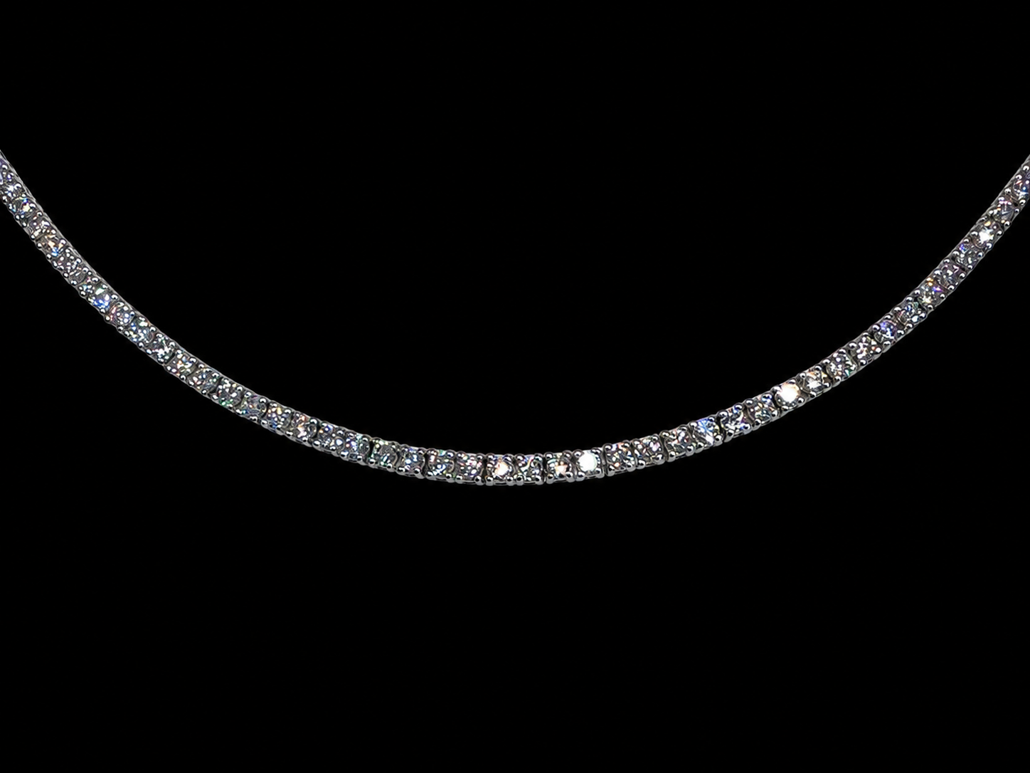 14K White Gold 3.50ct Lab-Grown Diamond Tennis Necklace Angelica Jewellers