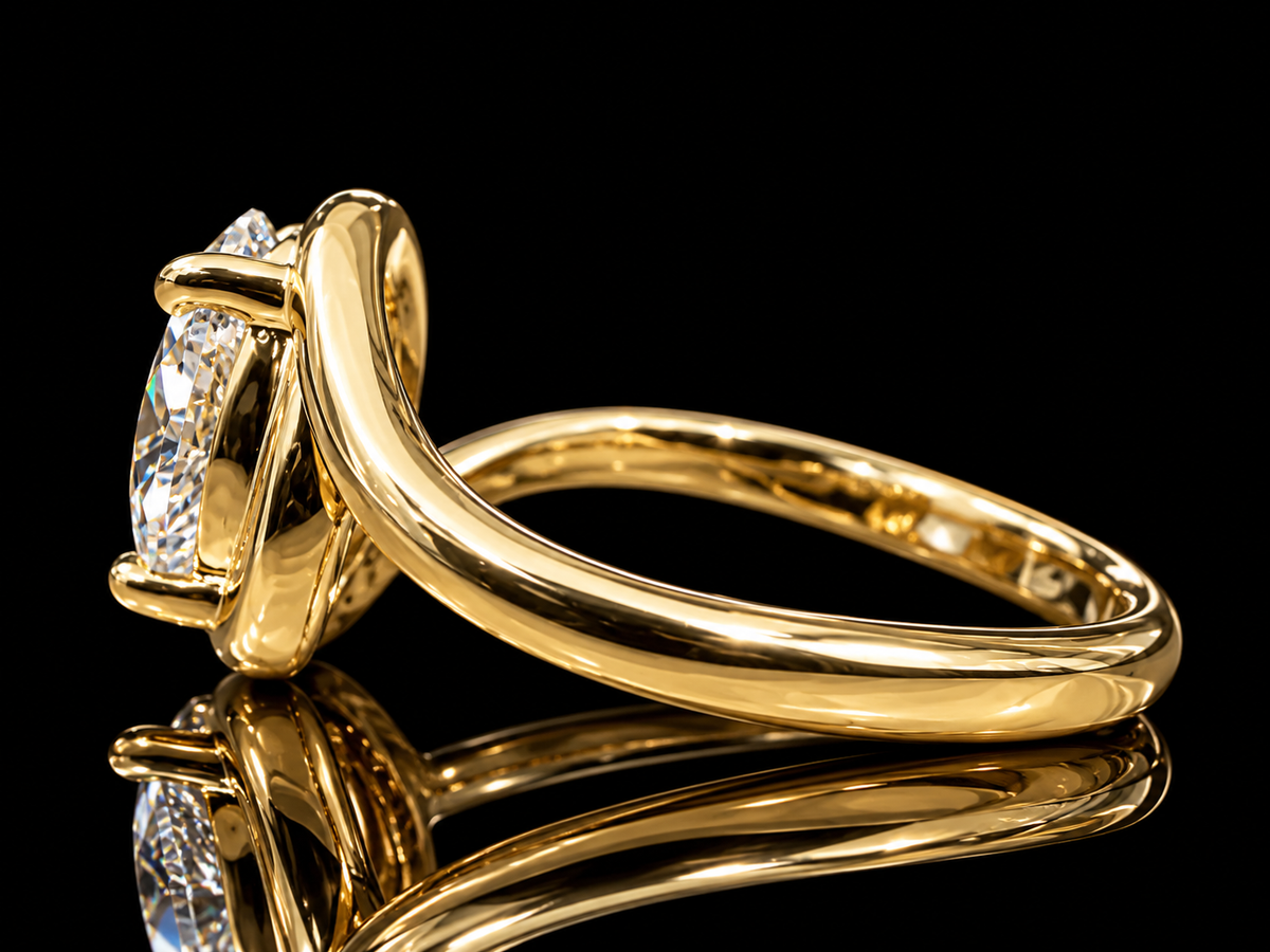 2.00 CT Oval Lab-Grown Diamond Bypass Engagement Ring –  14K Gold