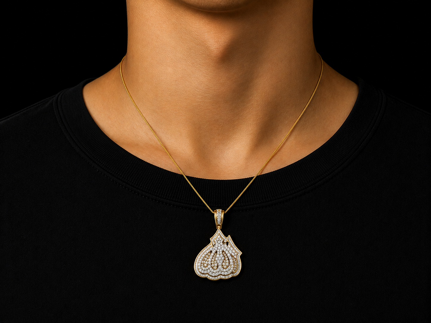 14K Gold Diamond Allah Pendant Angelica Jewellers