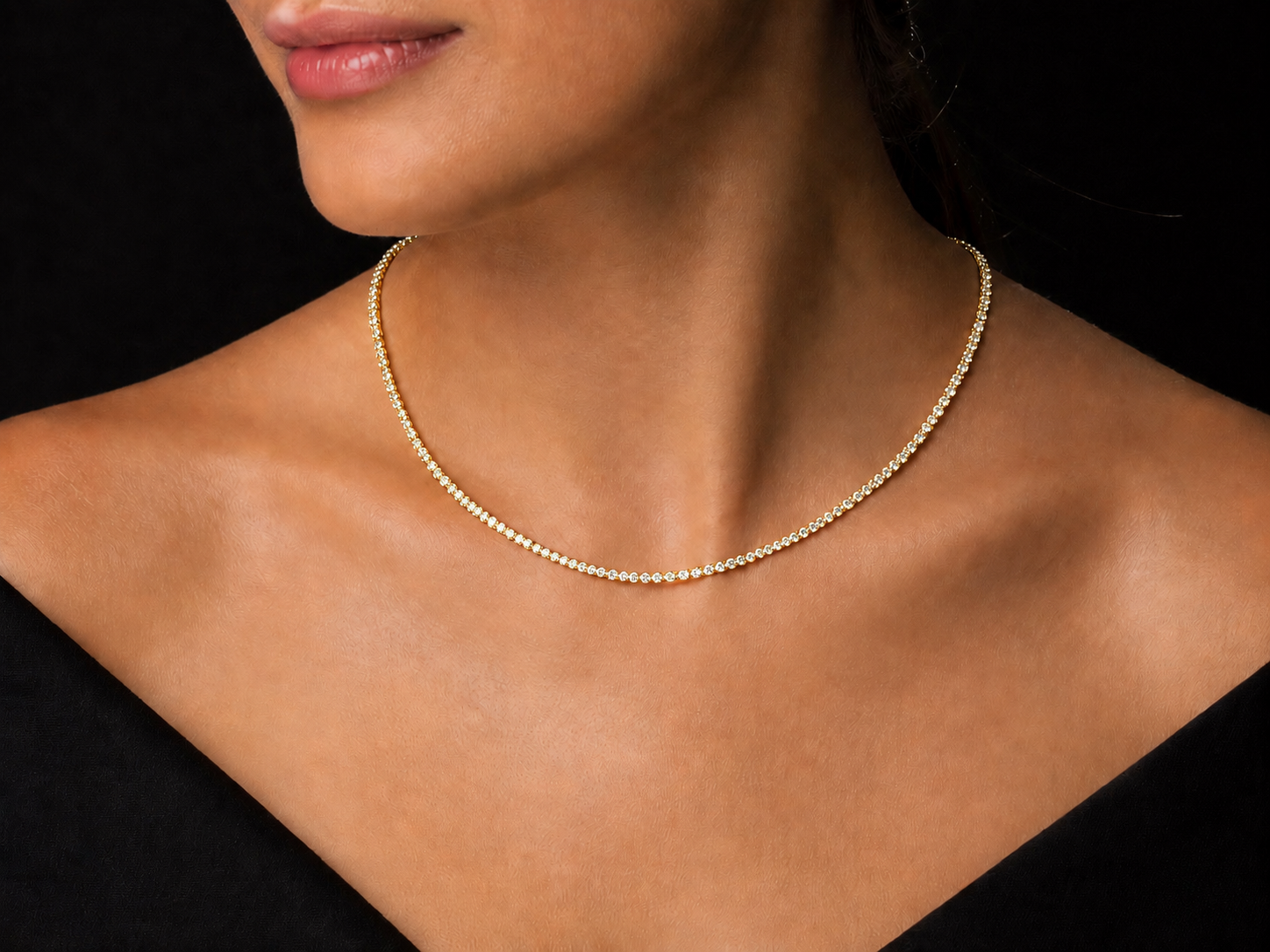 14K White Gold 5.90ct Lab-Grown Diamond Tennis Necklace Angelica Jewellers