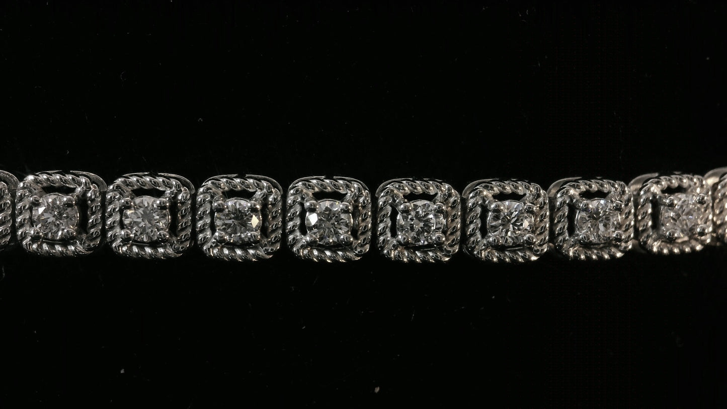 14K WHITE GOLD 4MM VVS F+ DIAMOND TENNIS BRACELET