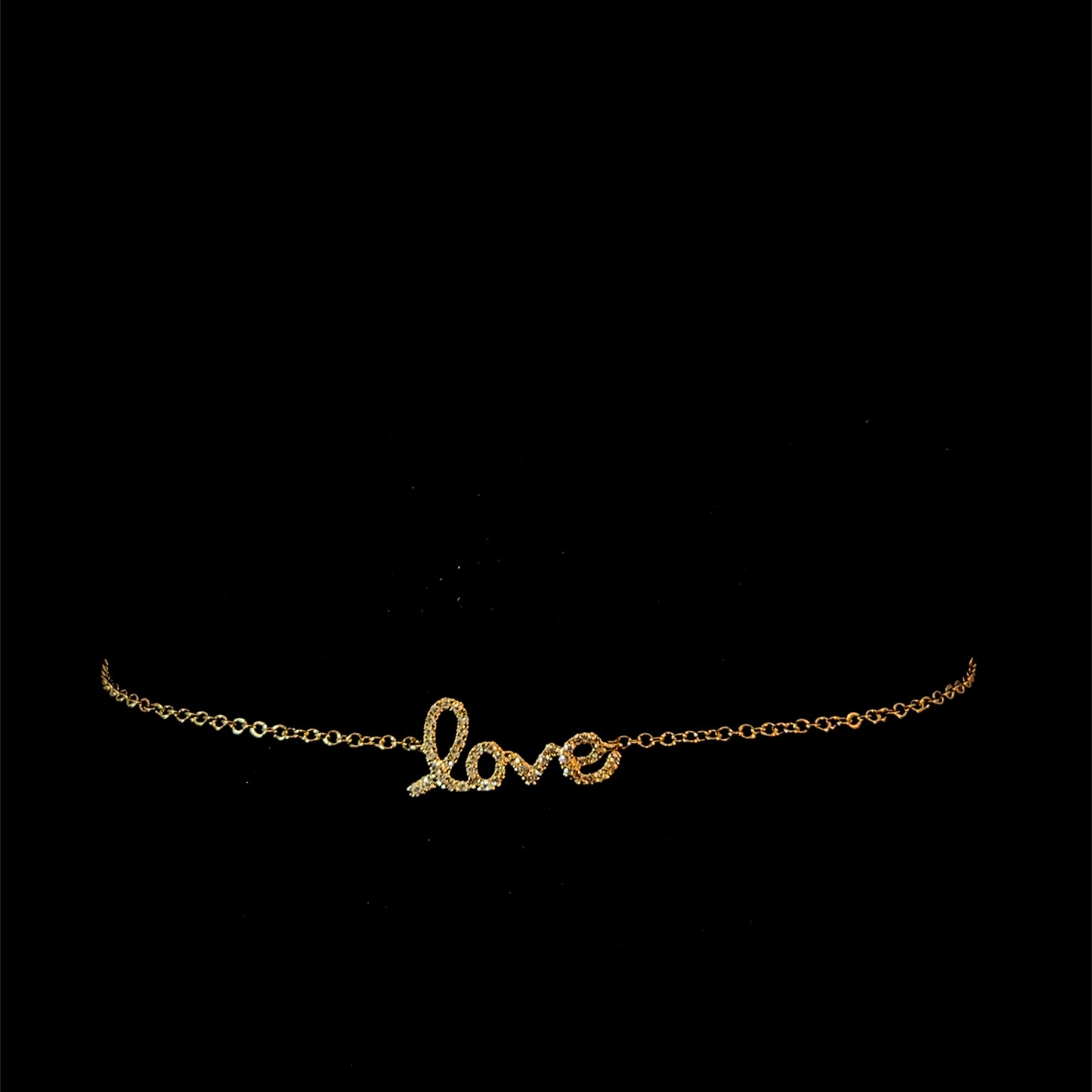 14K YELLOW GOLD LOVE DIAMOND BRACELET