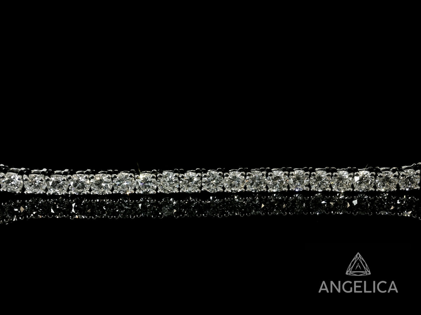 14K WHITE GOLD LAB DIAMOND TENNIS CHAIN 3.10MM