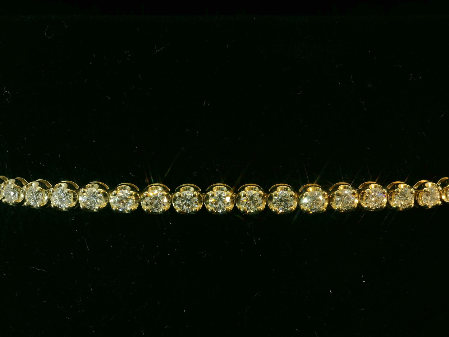 14K YELLOW GOLD 3.80MM VVS F+ DIAMOND TENNIS BRACELET