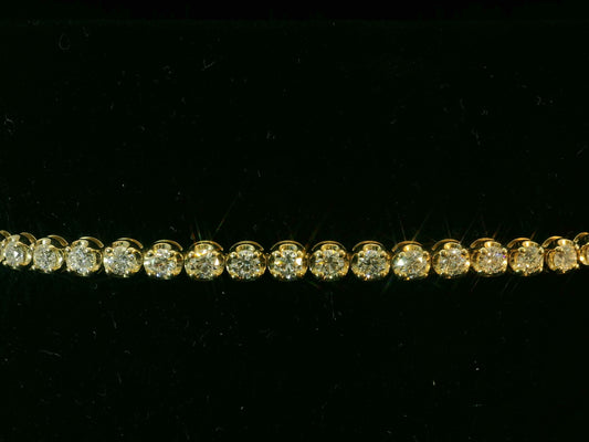 14K YELLOW GOLD 3.80MM VVS F+ DIAMOND TENNIS BRACELET