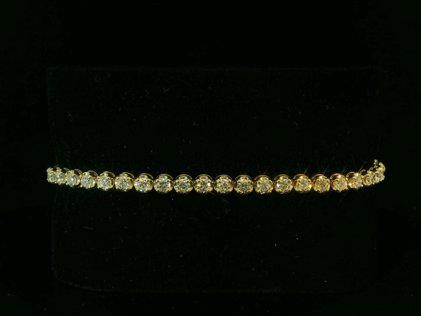 14K YELLOW GOLD 3.80MM VVS F+ DIAMOND TENNIS BRACELET
