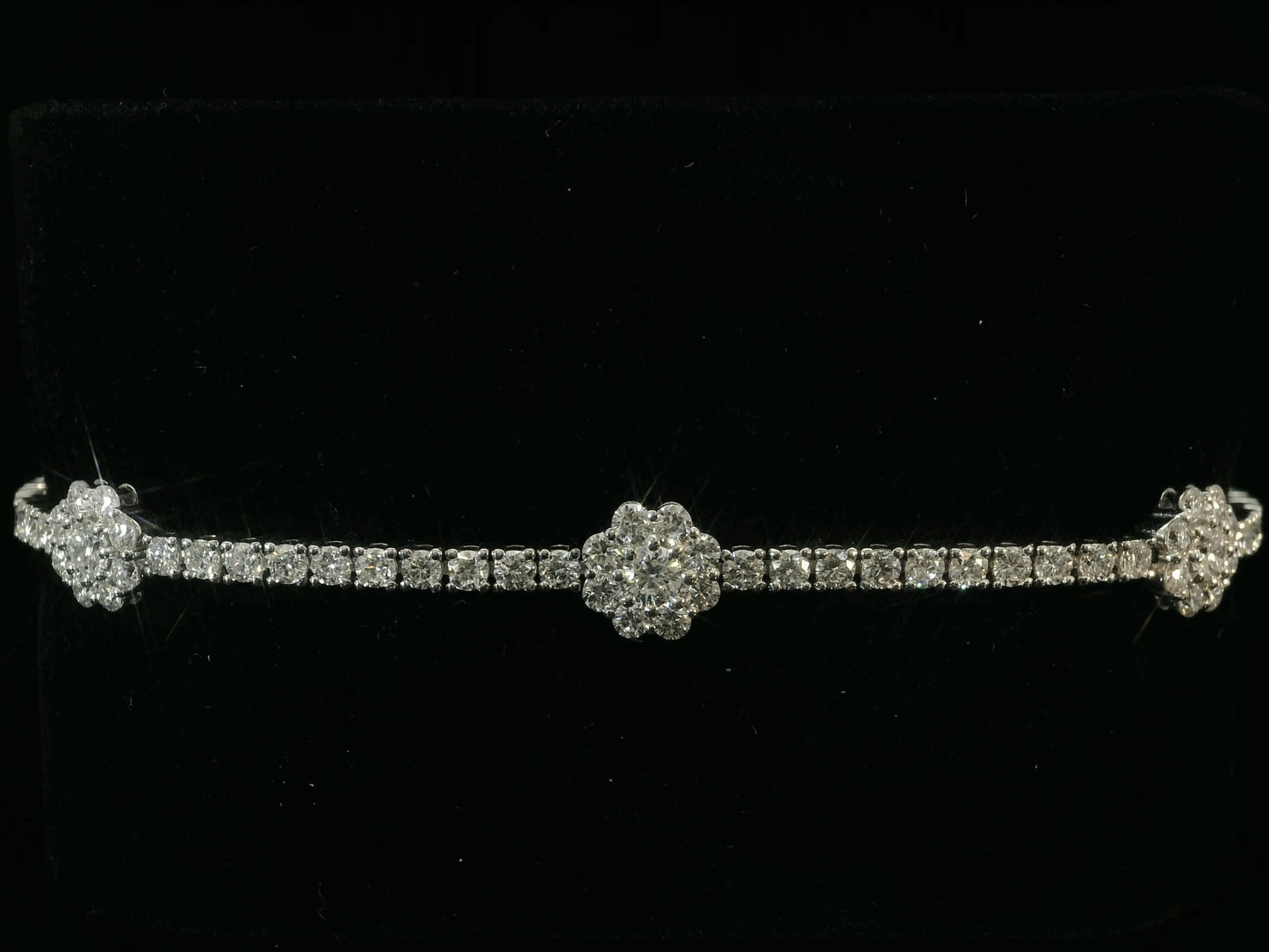 14K WHITE GOLD VVS-VS F+ LAB DIAMOND TENNIS BRACELET