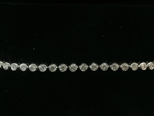 14K WHITE GOLD 3.70MM VVS-VS F+ LAB DIAMOND TENNIS BRACELET