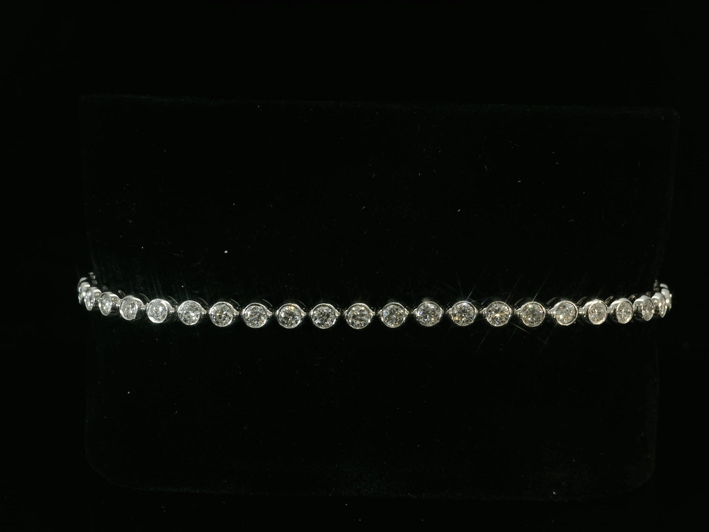 14K WHITE GOLD 3.70MM VVS-VS F+ LAB DIAMOND TENNIS BRACELET