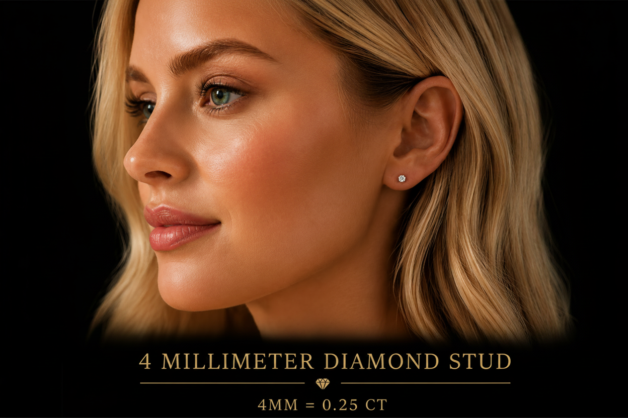 14K  Gold Martini 4-Prong Screw Back Diamond Stud Earrings | Lab Grown VS1 E | Excellent Cut