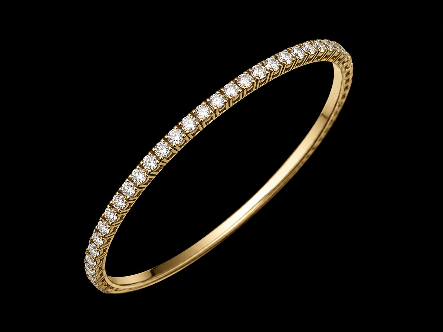 14K Yellow Gold Flexible Diamond Bangle Bracelet – 2.79 CTW VVS F+ Angelica Jewellers