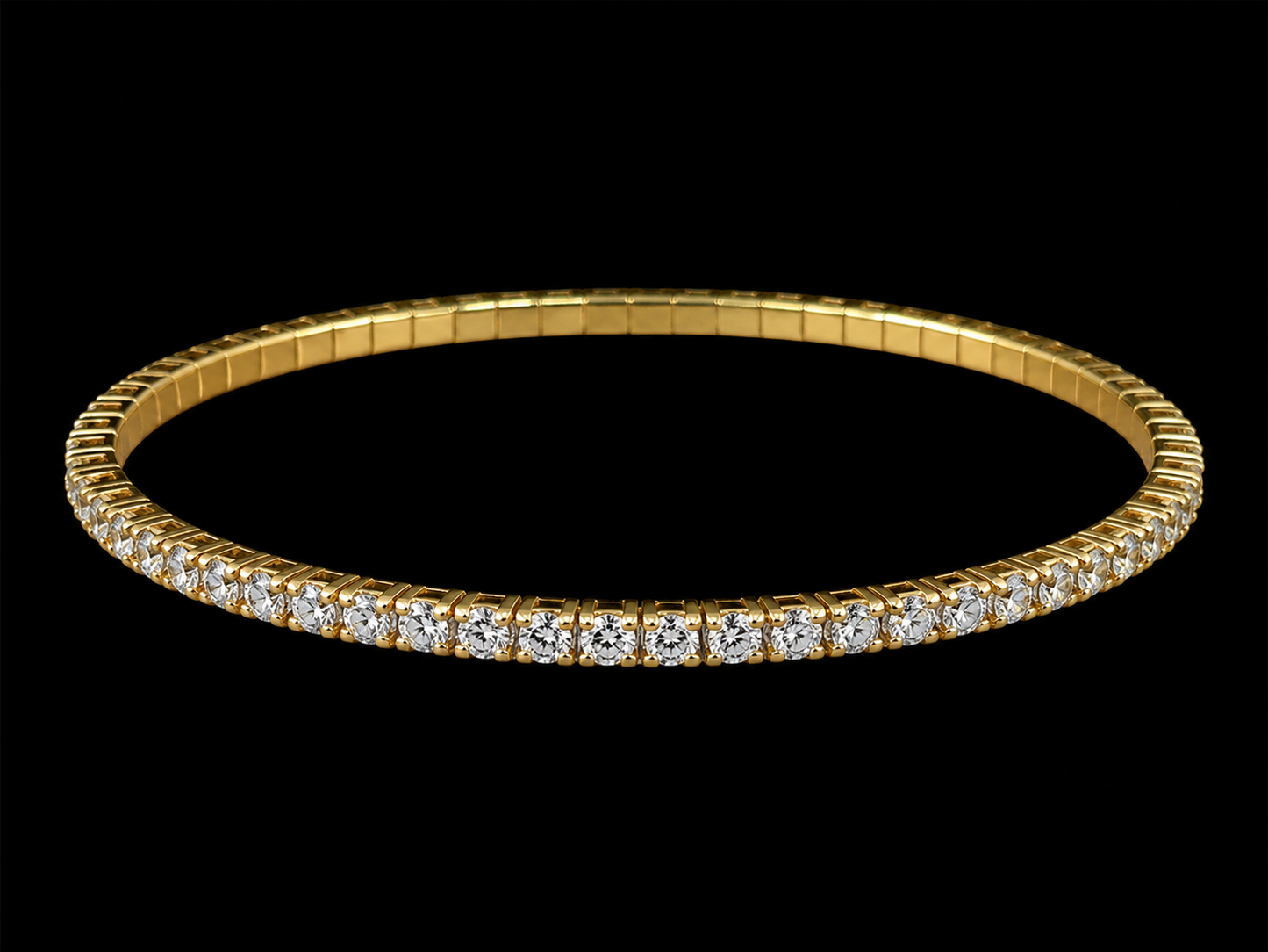 14K Yellow Gold Flexible Diamond Bangle Bracelet – 2.79 CTW VVS F+ Angelica Jewellers