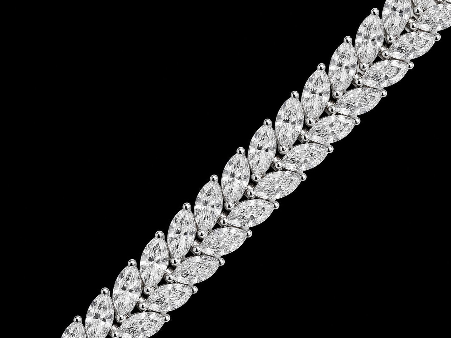 14K White Gold Clover Lab-Grown Diamond Bracelet – 4.03 CT VS–VVS F (Copy) Angelica Jewellers