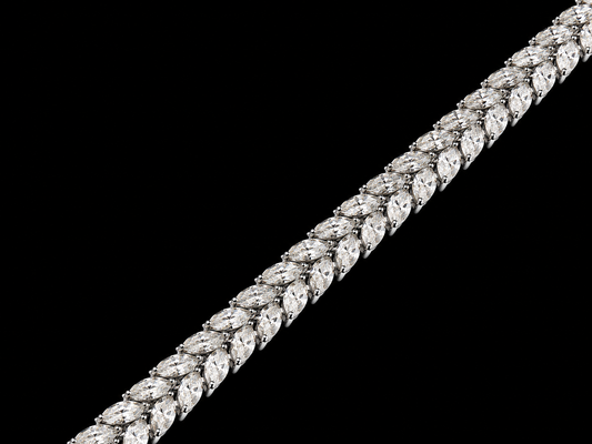 14K White Gold "Cesar" Lab Diamond Tennis Bracelet – 10.38 CT Angelica Jewellers