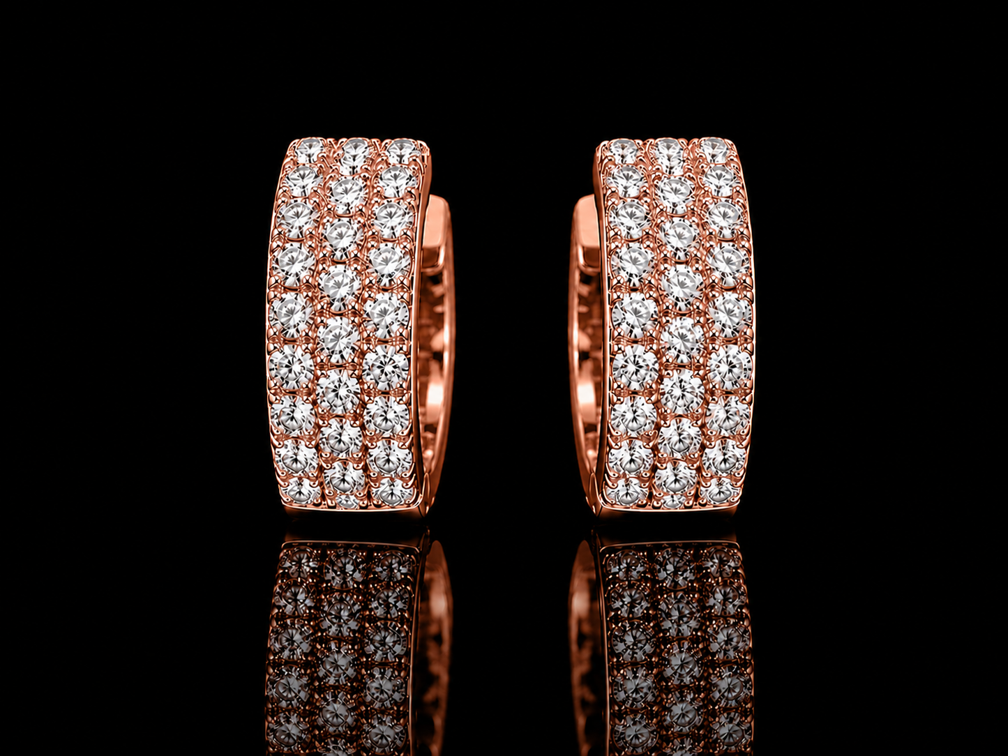 14K Rose Gold Diamond Hoop Earrings – Signature Collection Angelica Jewellers
