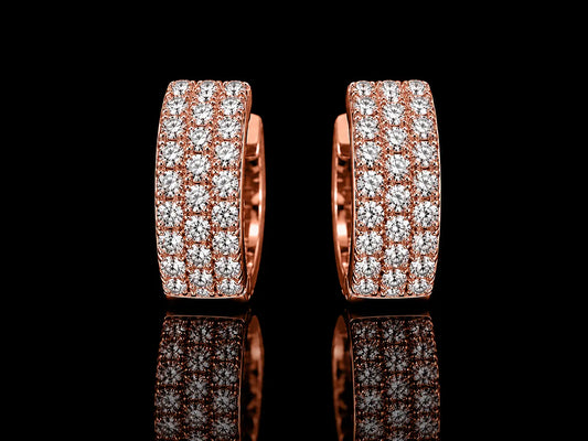 14K Rose Gold Diamond Hoop Earrings – Signature Collection Angelica Jewellers