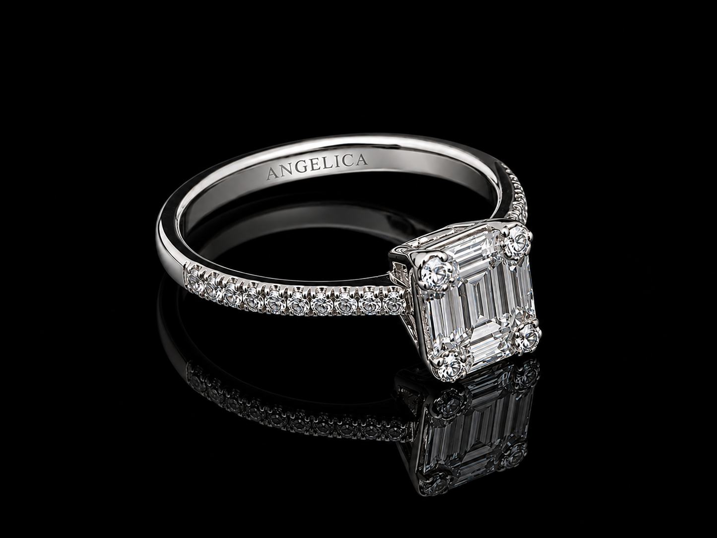 18K WHITE GOLD NATURAL DIAMOND TRILOGY ENGAGEMENT RING – 1.02 CT (Copy) Angelica Jewellers