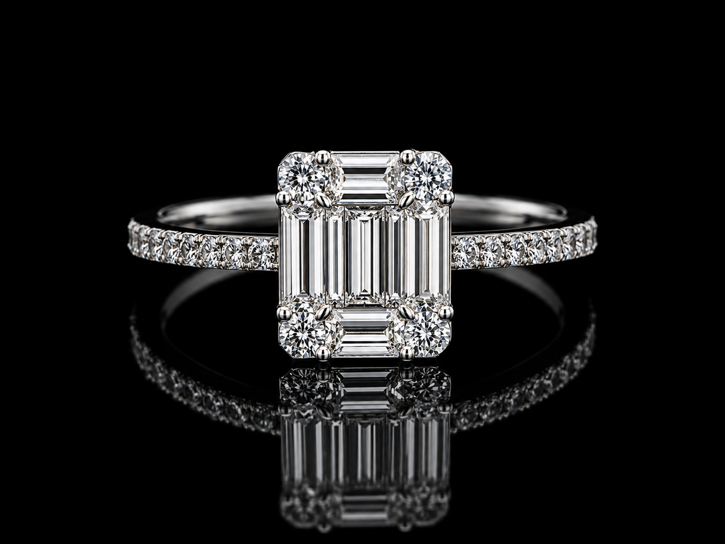 18K WHITE GOLD NATURAL DIAMOND TRILOGY ENGAGEMENT RING – 1.02 CT (Copy) Angelica Jewellers