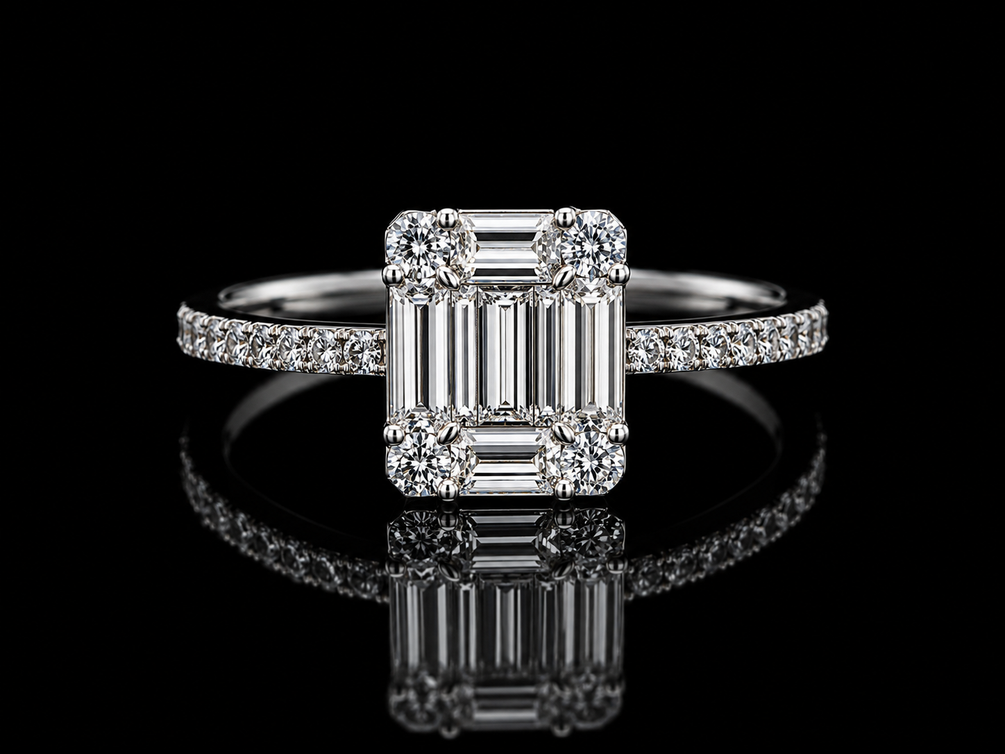 18K WHITE GOLD NATURAL DIAMOND TRILOGY ENGAGEMENT RING – 1.02 CT (Copy) Angelica Jewellers