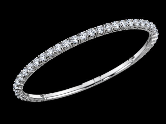 14K Yellow Gold Flexible Diamond Bangle Bracelet – 2.79 CTW VVS F+ Angelica Jewellers