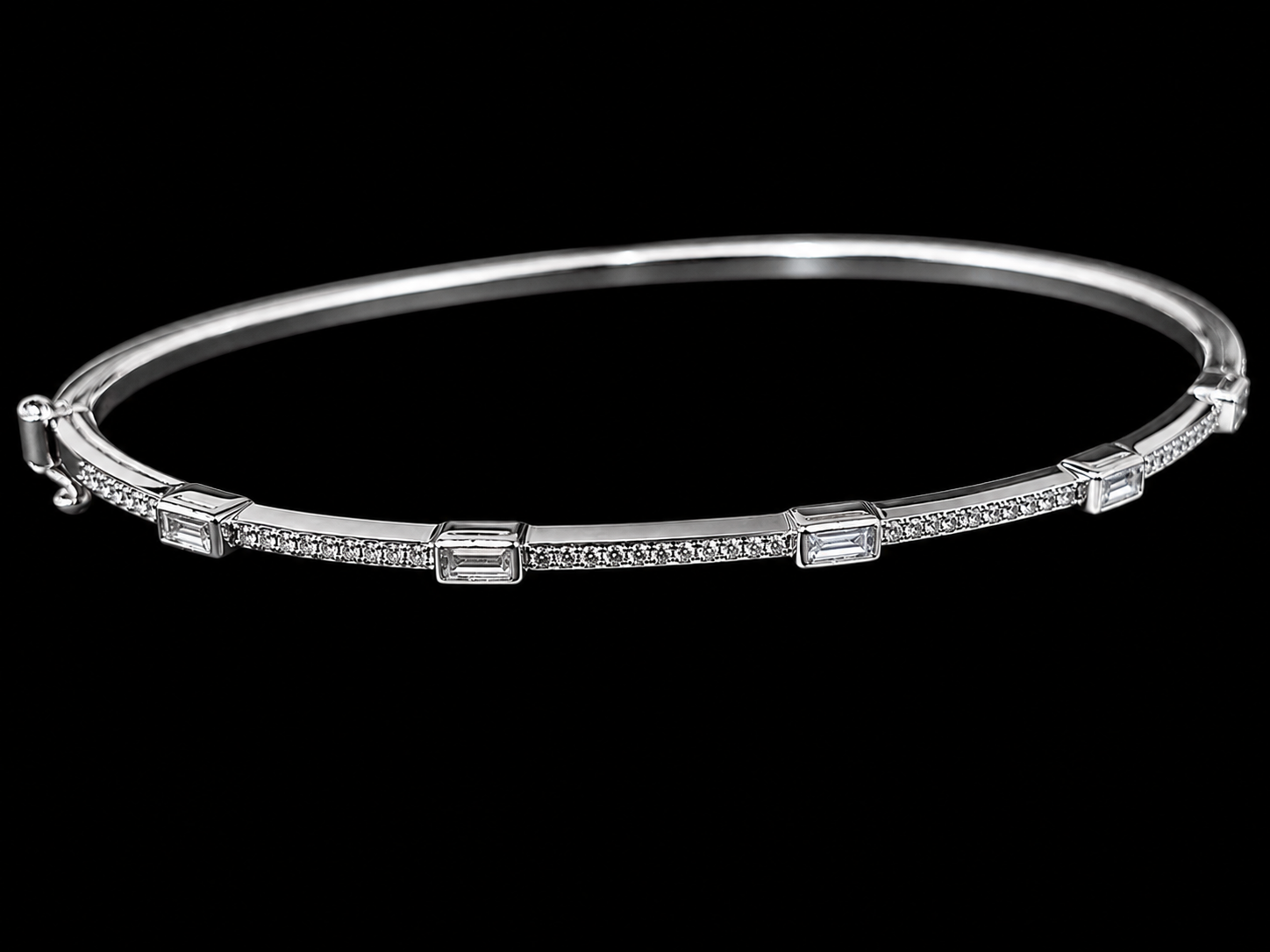 14K WHITE GOLD DIAMOND BANGLE – 0.27 CT Angelica Jewellers