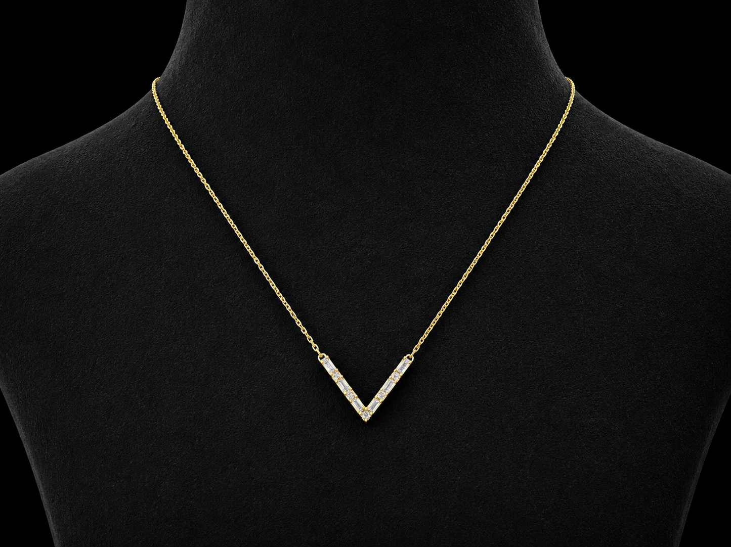 14K Yellow Gold Diamond Bar Necklace Angelica Jewellers
