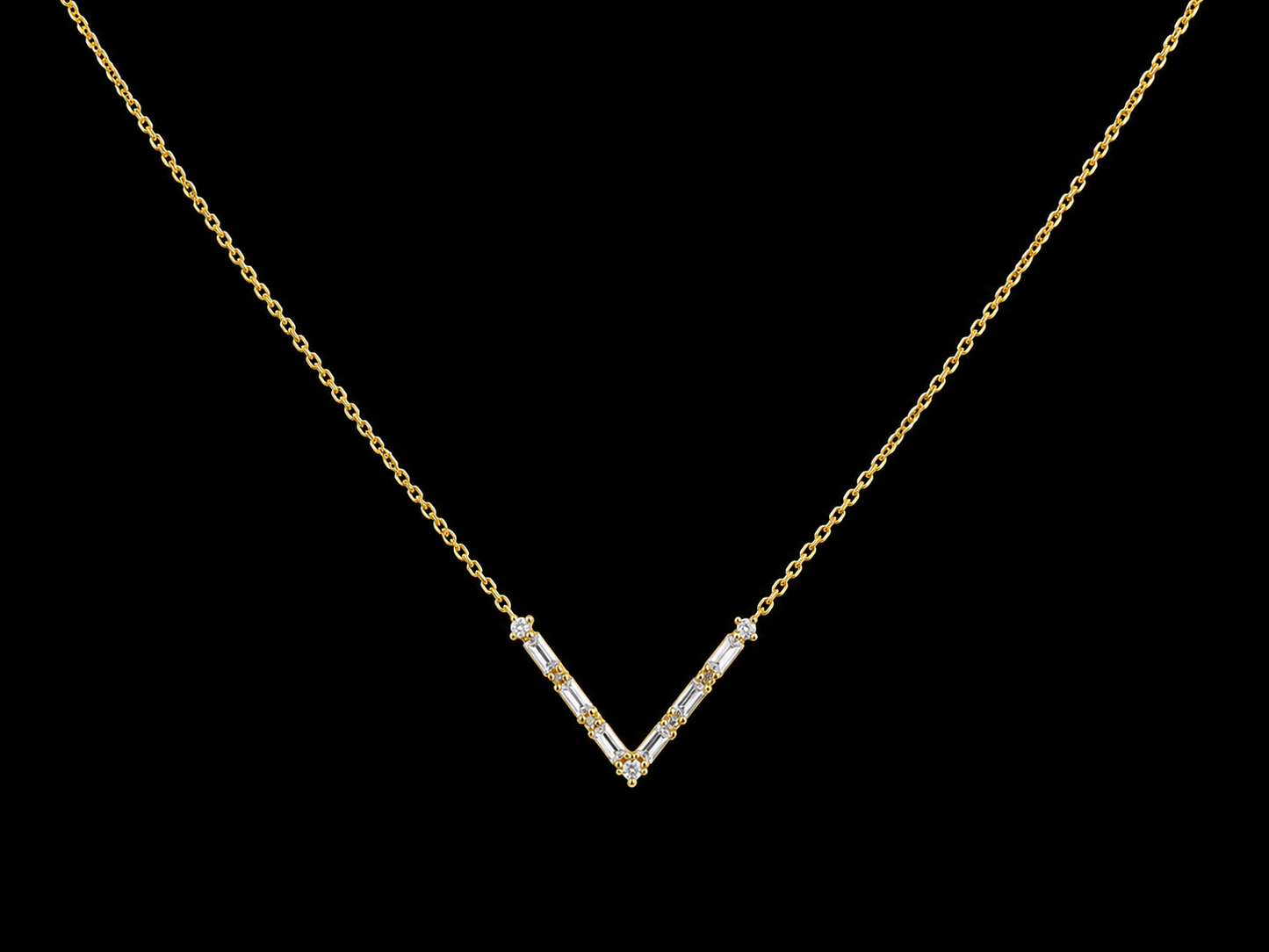 14K Yellow Gold Diamond Bar Necklace Angelica Jewellers