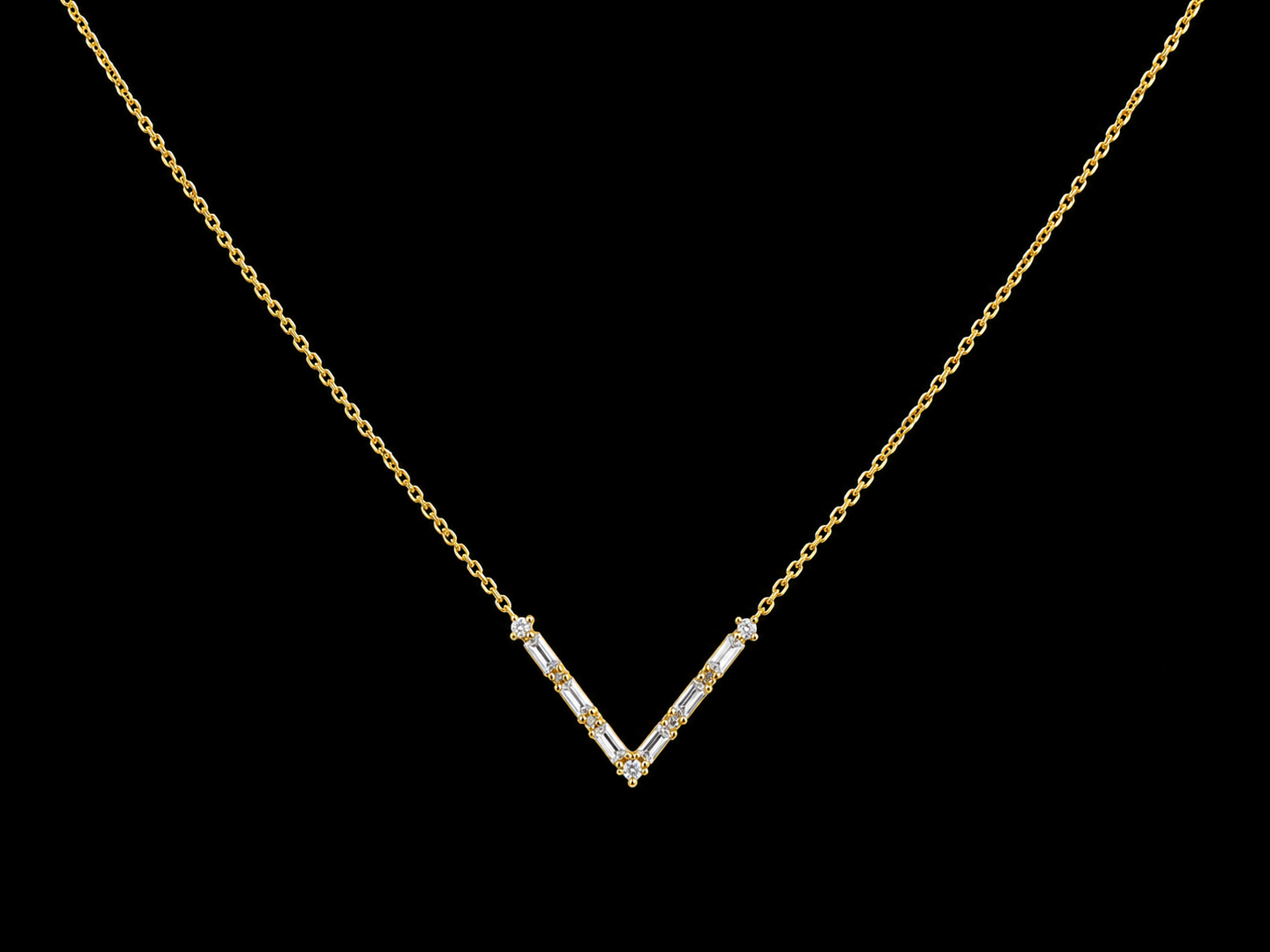 14K Yellow Gold Diamond Bar Necklace Angelica Jewellers