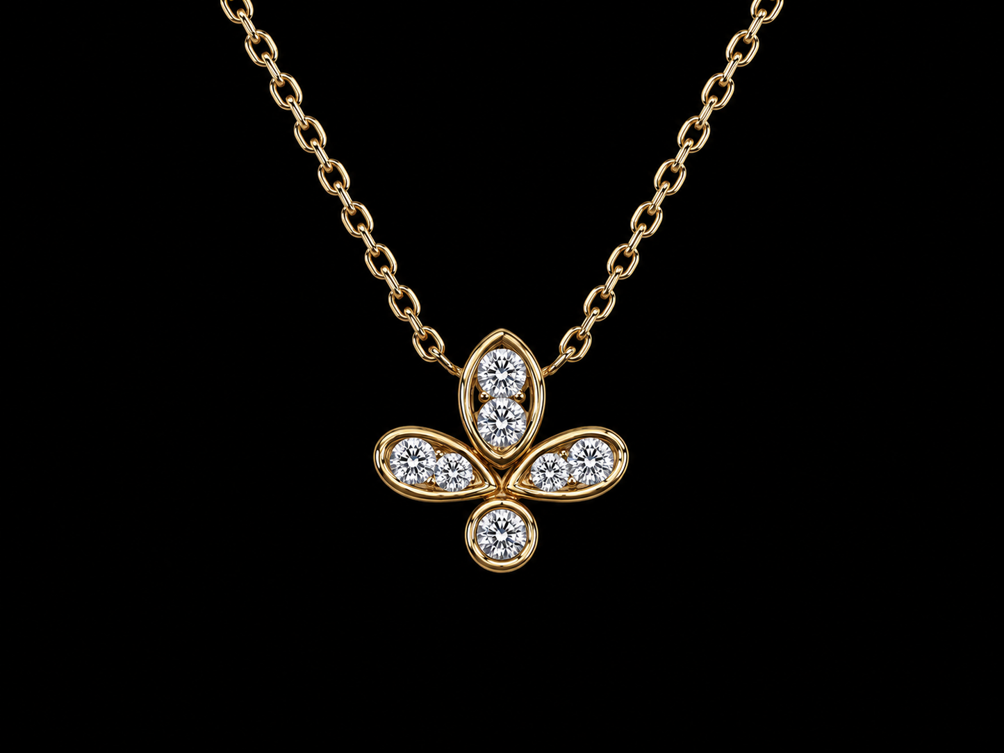 14K White Gold Diamond &amp; Blue Sapphire Floral Hamsa Necklace (Copy) Angelica Jewellers