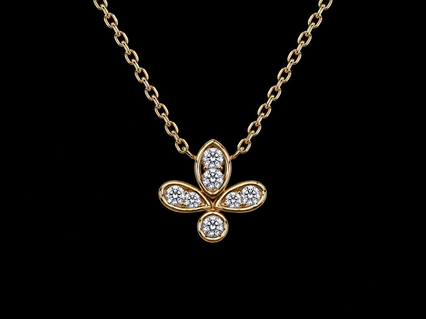 14K White Gold Diamond &amp; Blue Sapphire Floral Hamsa Necklace (Copy) Angelica Jewellers