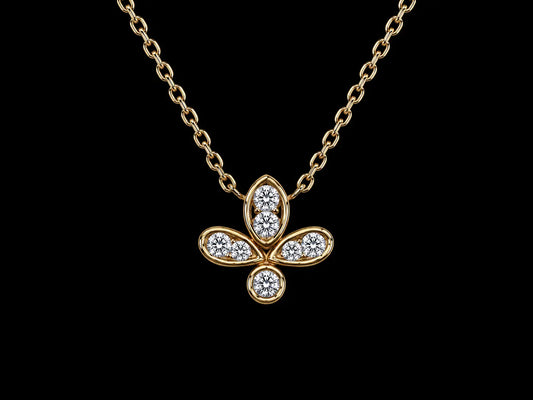 18K Rose Gold Natural Diamond Abstract Necklace – 0.15 CT Angelica Jewellers