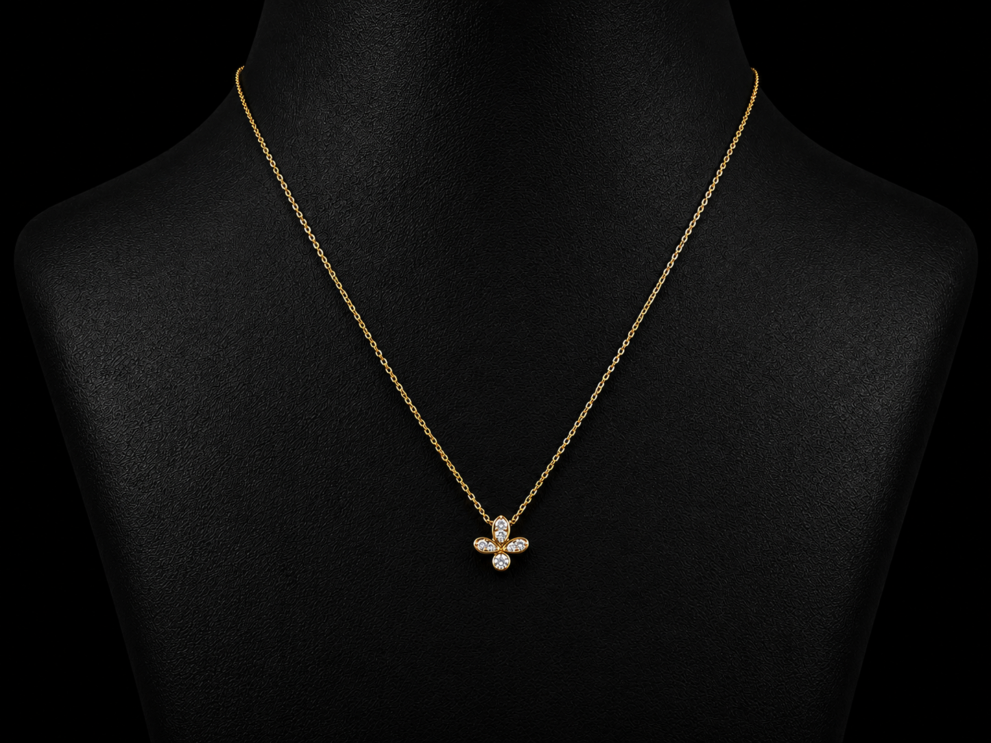 14K White Gold Diamond &amp; Blue Sapphire Floral Hamsa Necklace (Copy) Angelica Jewellers