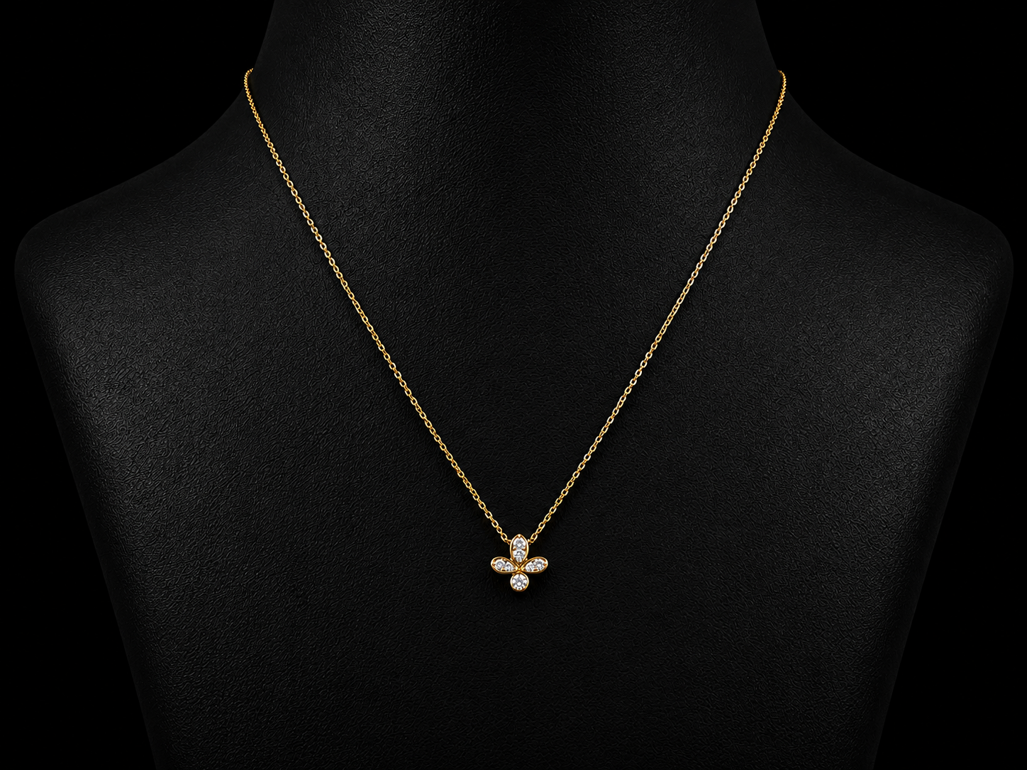 14K White Gold Diamond &amp; Blue Sapphire Floral Hamsa Necklace (Copy) Angelica Jewellers