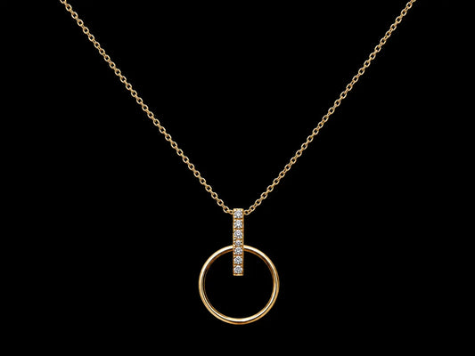 14K Yellow Gold Natural Diamond Circle of Life Necklace – 0.08 CT Angelica Jewellers