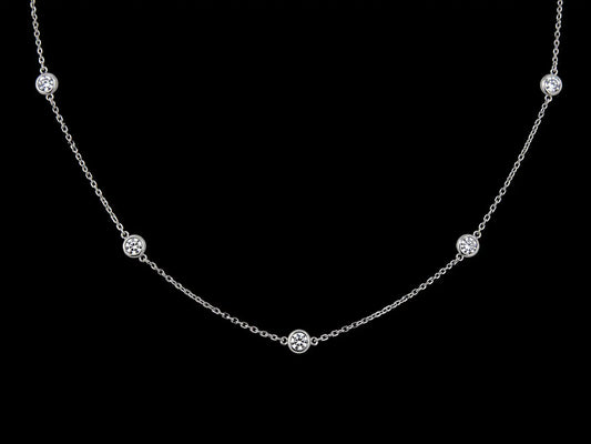 14K WHITE GOLD LAB-GROWN DIAMOND STATION NECKLACE – 1.75 CT Angelica Jewellers