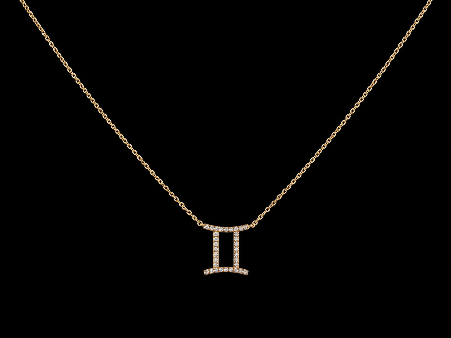 14K Yellow Gold Diamond Gemini Necklace – 0.10 CT Angelica Jewellers