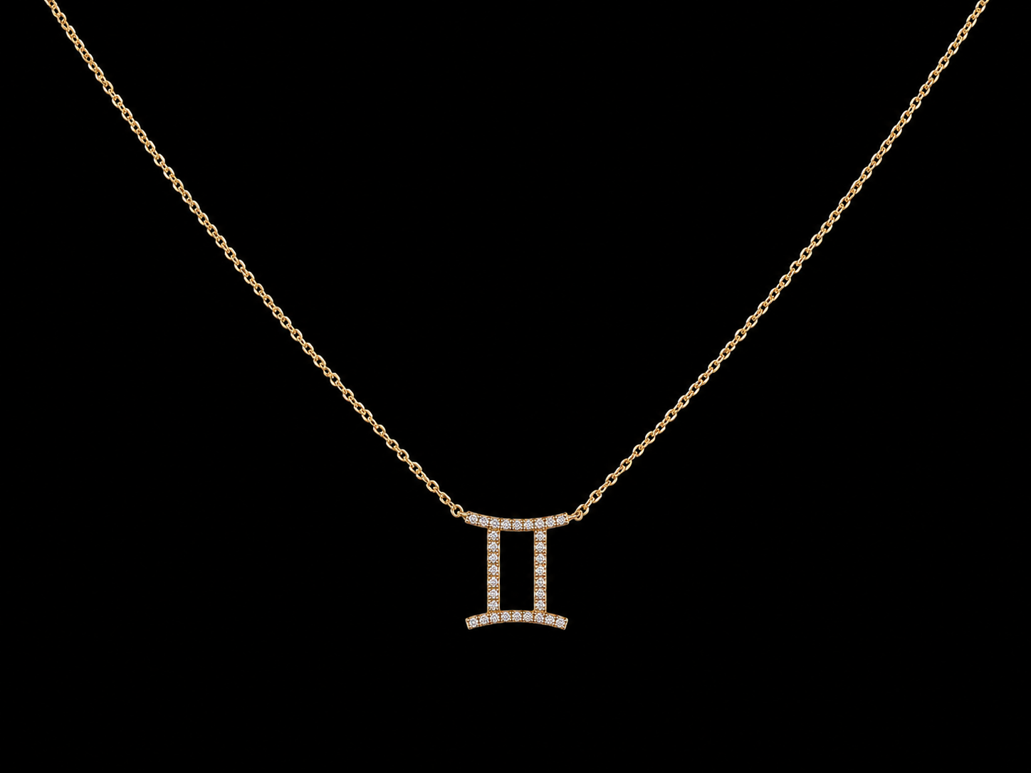 14K Yellow Gold Diamond Gemini Necklace – 0.10 CT Angelica Jewellers