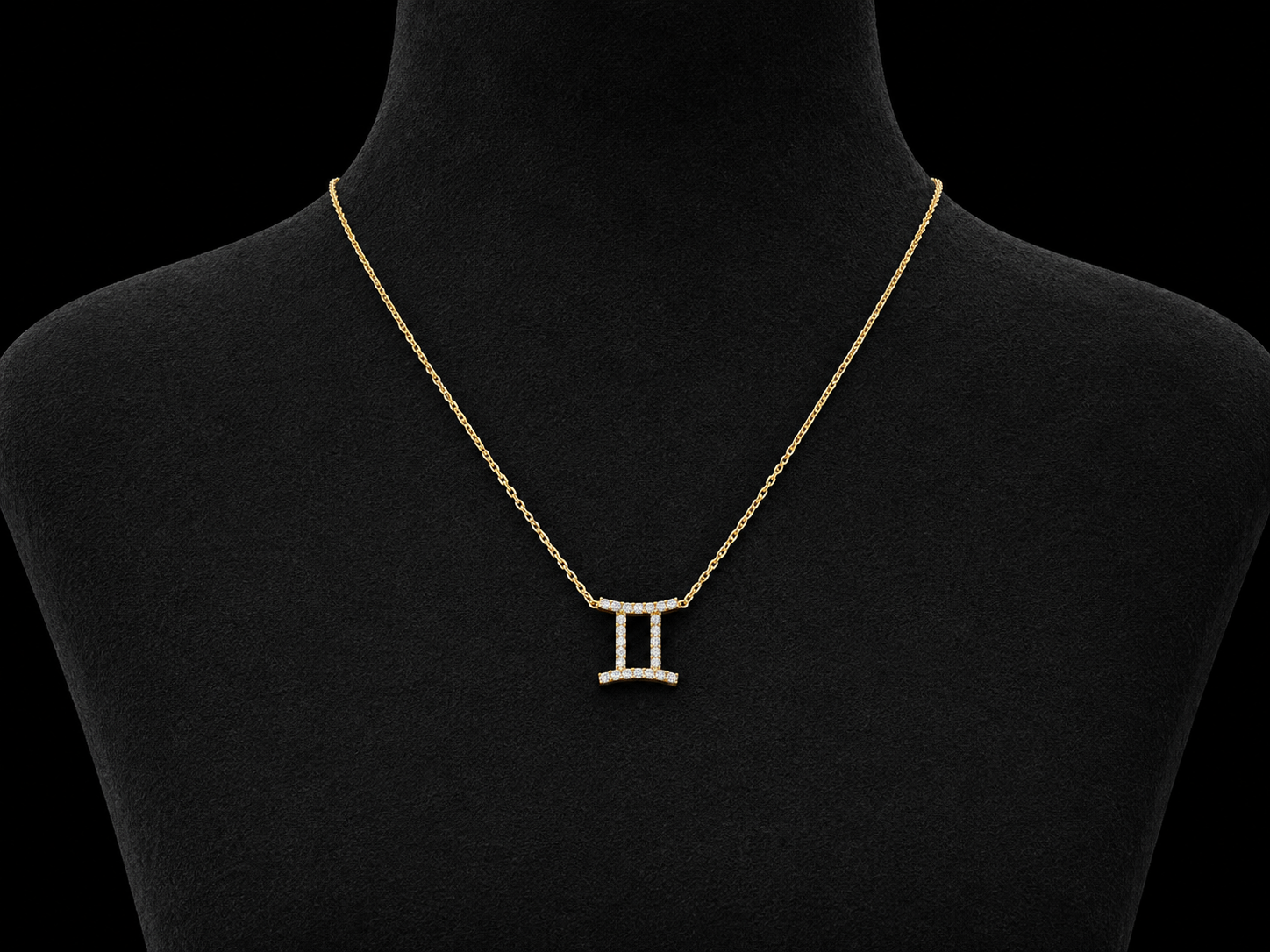 14K Yellow Gold Diamond Gemini Necklace – 0.10 CT Angelica Jewellers