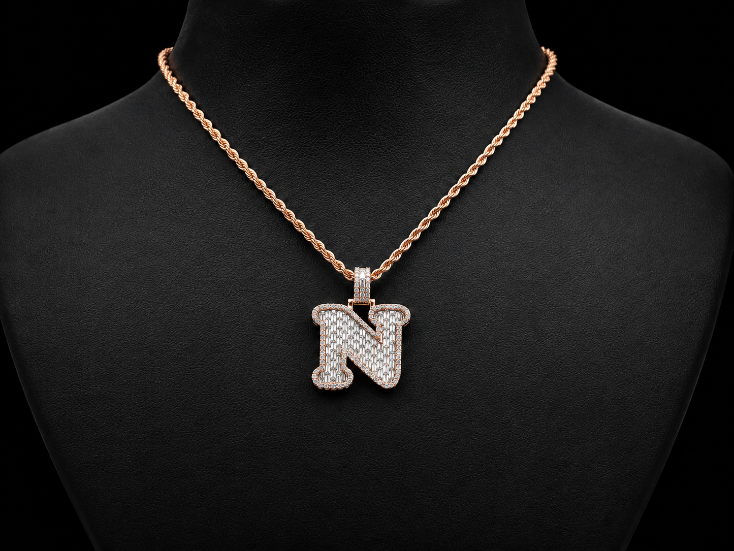 10K Rose Gold K Initial Diamond Pendant – 1. 58 CT (Copy) Angelica Jewellers