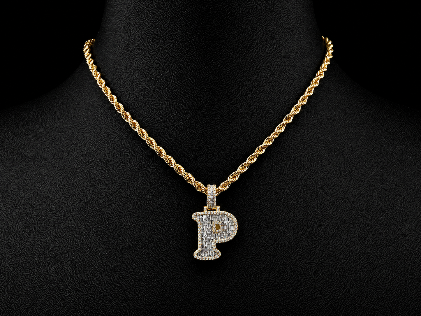 10K Yellow Gold P Initial Diamond Pendant – 1. 41 CT Angelica Jewellers