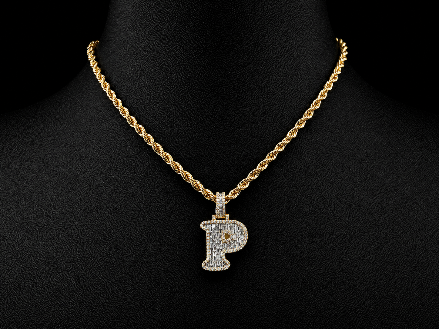 10K Yellow Gold P Initial Diamond Pendant – 1. 41 CT Angelica Jewellers