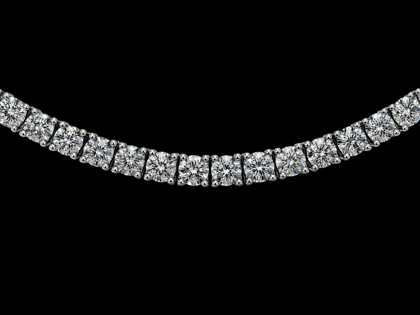 14K White Gold Natural Diamond Tennis Necklace – 3.50 CTW | VVS Clarity | D–F Color | 17" (Copy) Angelica Jewellers