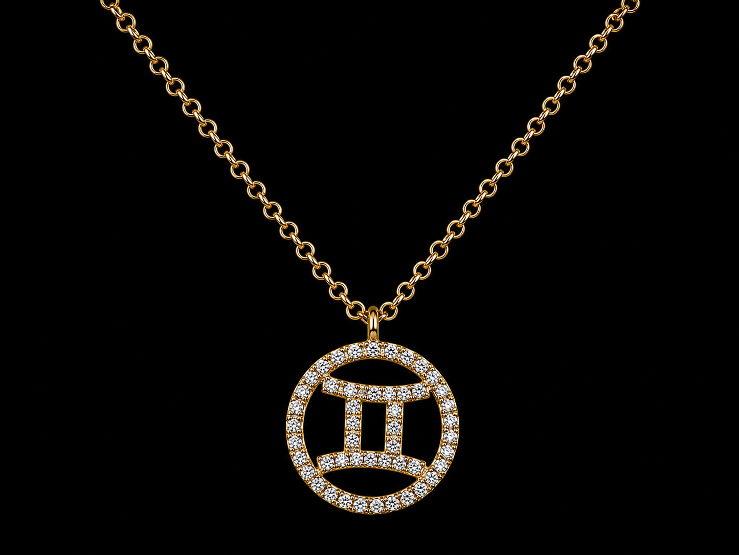 14K Yellow Gold Gemini Zodiac Natural Diamond Necklace – 0.13 CT (Copy) Angelica Jewellers