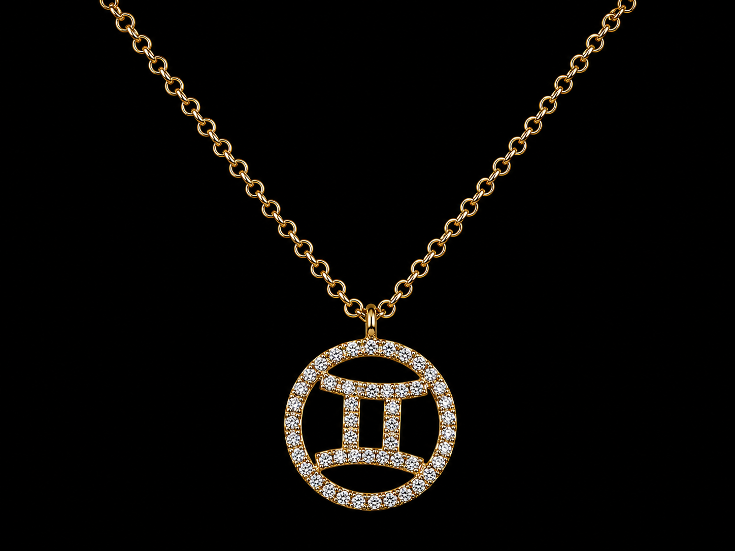 14K Yellow Gold Gemini Zodiac Natural Diamond Necklace – 0.13 CT (Copy) Angelica Jewellers