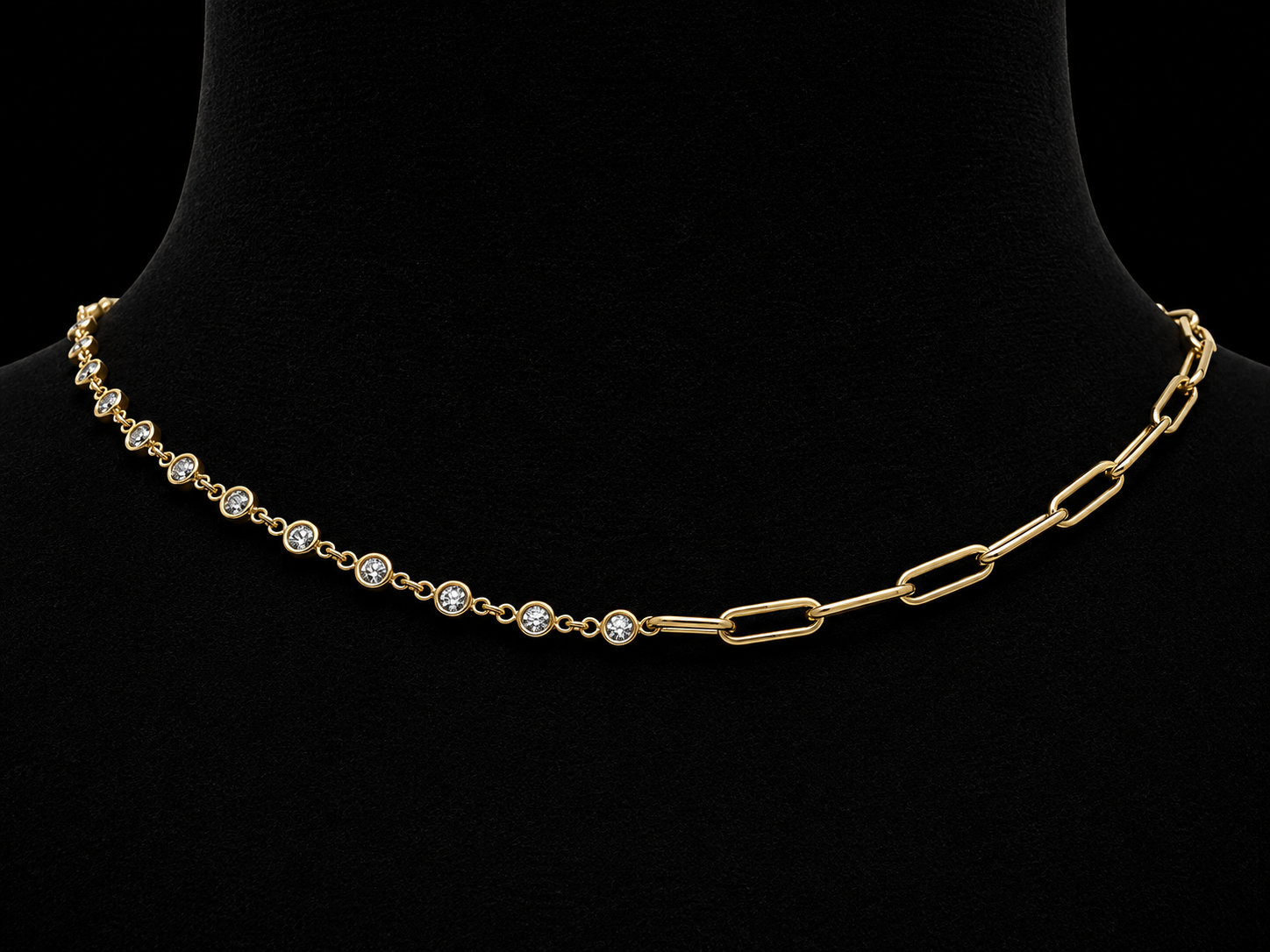 14K Yellow Gold Evil Eye Cuban Chain Necklace | Natural Diamonds &amp; Blue Sapphires | 4mm Cuban Link (Copy) Angelica Jewellers