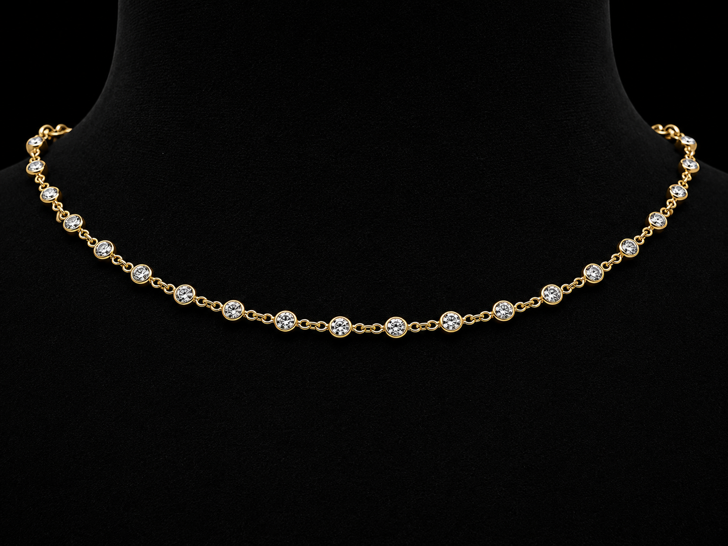 14K Yellow Gold Evil Eye Cuban Chain Necklace | Natural Diamonds &amp; Blue Sapphires | 4mm Cuban Link (Copy) Angelica Jewellers