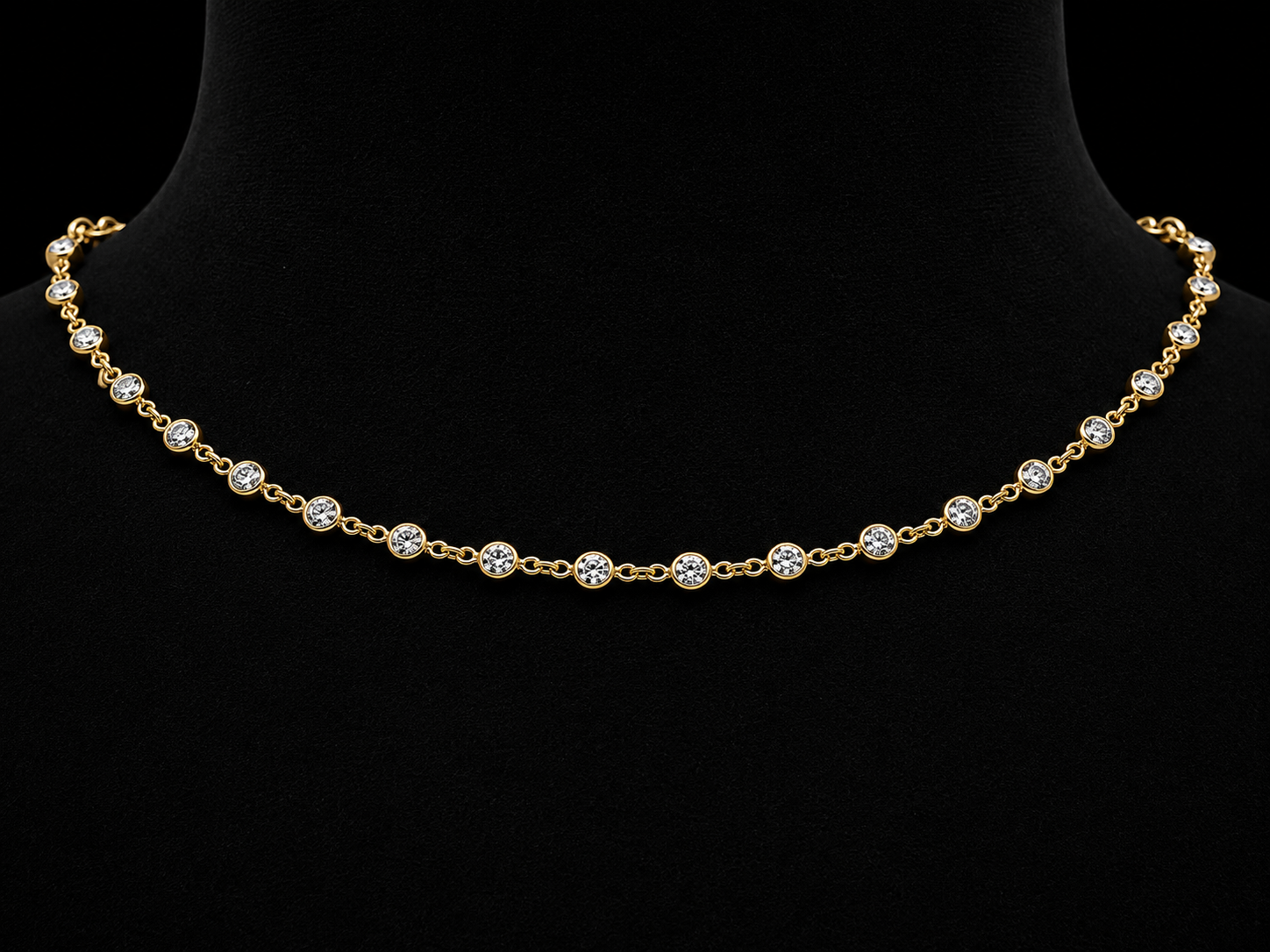 14K Yellow Gold Evil Eye Cuban Chain Necklace | Natural Diamonds &amp; Blue Sapphires | 4mm Cuban Link (Copy) Angelica Jewellers
