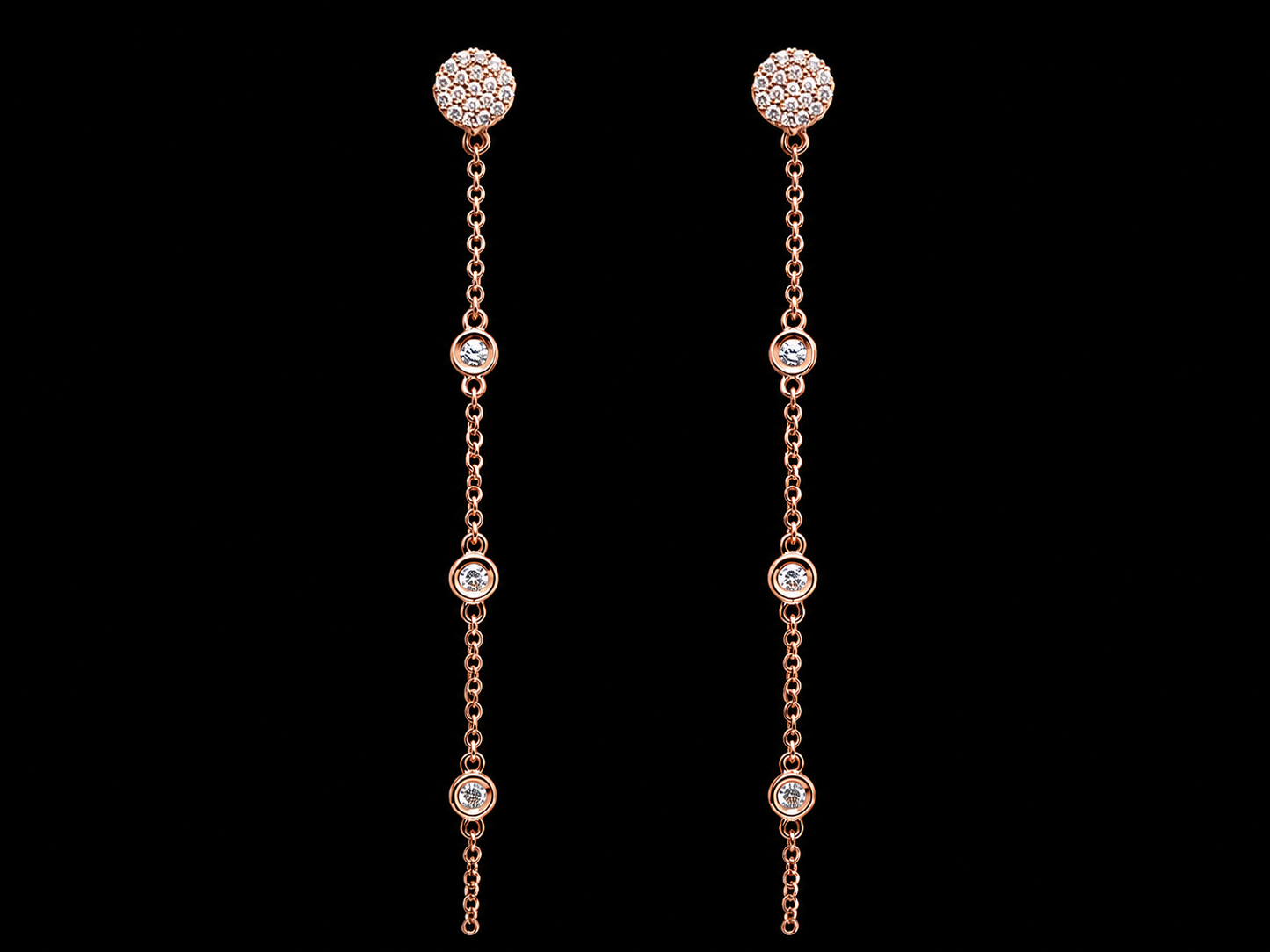 14KT Yellow Gold Diamond Double Chain Hoop Earrings – 0.07 CT VS/FG Diamonds | 12mm Huggie Hoops | 37mm Drop (Copy) superbell
