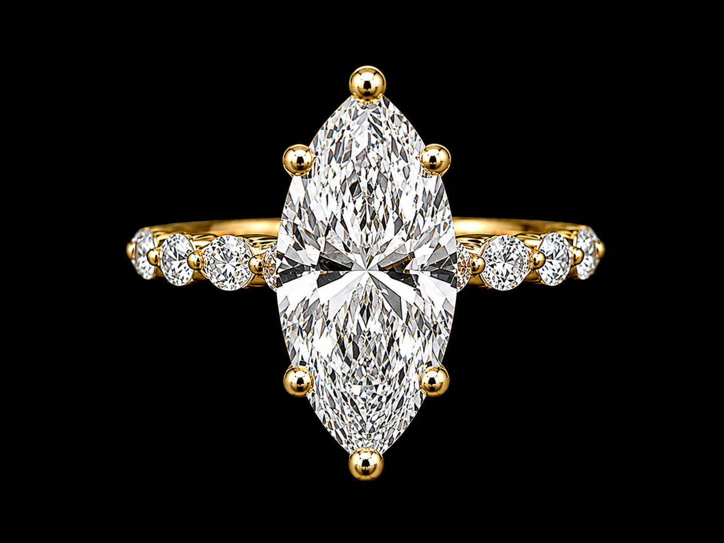 14K Yellow Gold Marquise Lab Diamond Engagement Ring – 2.99 CTW (Copy) Angelica Jewellers